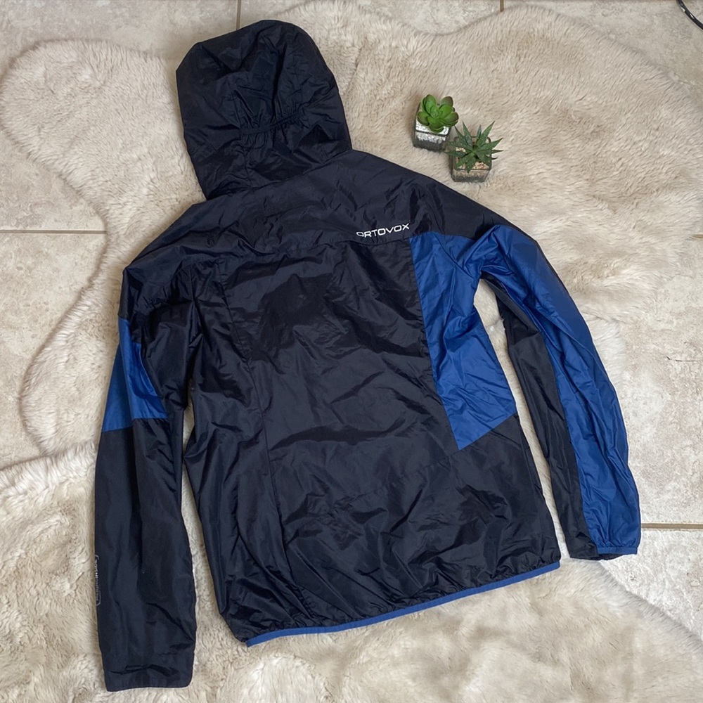 Ortovox Jacket Windbreaker Merino Wool Womens Medium Black Blue Neon Orange - Picture 4 of 15
